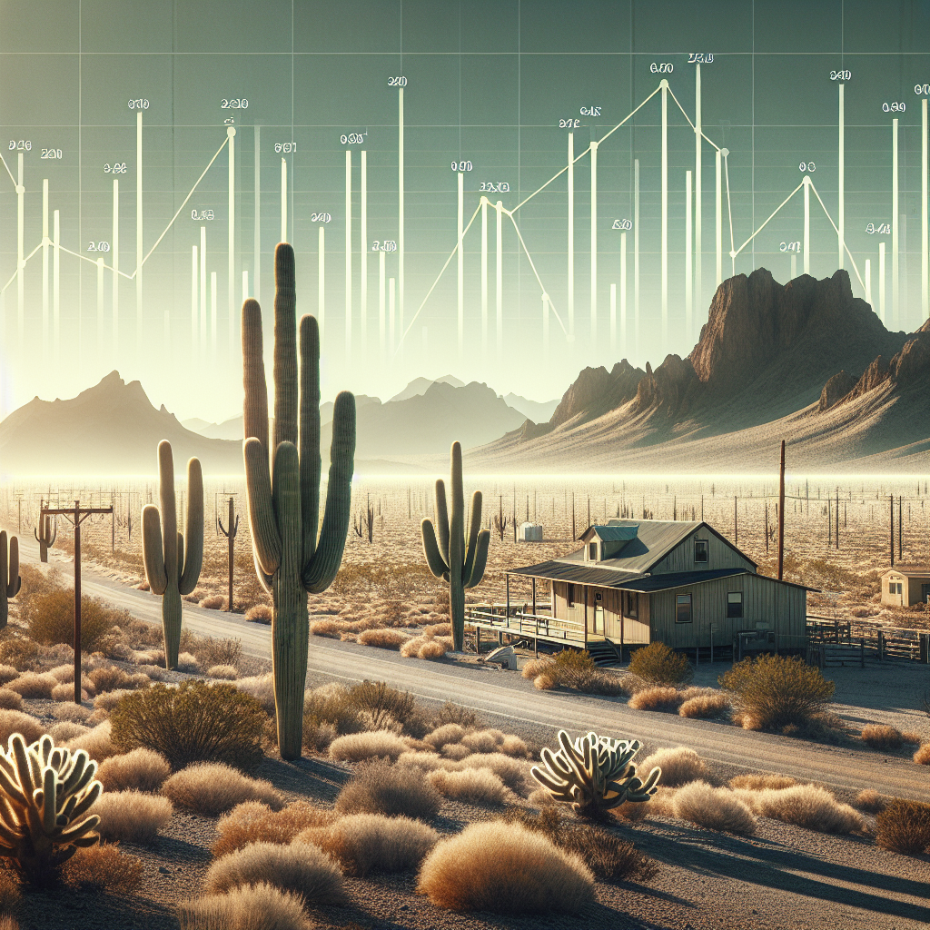 A photorealistic representation of a serene Nevada landscape. Focus on the natural elements: the stretching desert under the bright sun, distant mountains showing their impressive shapes, cacti standing tall in their unique beauty, and minimalistic establishments depicting a remote living area. Overlaying this, create a graph showing statistical data illustrating alarming health trends, representative of a significant health emergency. Use natural lighting and soft shadows to enhance the depth and realism of the image.