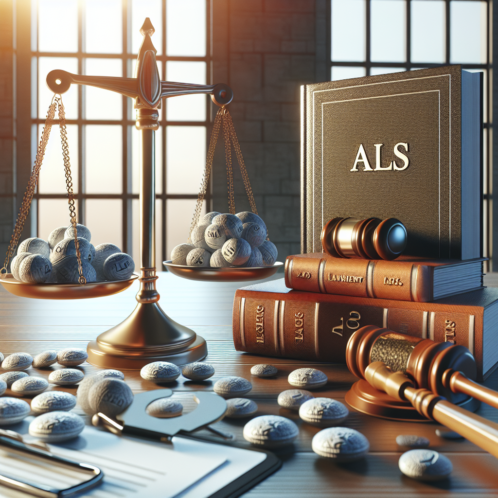 Generate a high-quality, photorealistic image displaying a scene related to law firms handling cases on ALS toxic effects. Illustrate a scenario containing balance scales, law books, court documents and gavel, indicating landmark wins. Use natural lighting effects for a more realistic view and soft shadows to add depth to the picture. Please do not include any specific law firms, individuals, or distinguishable locations.