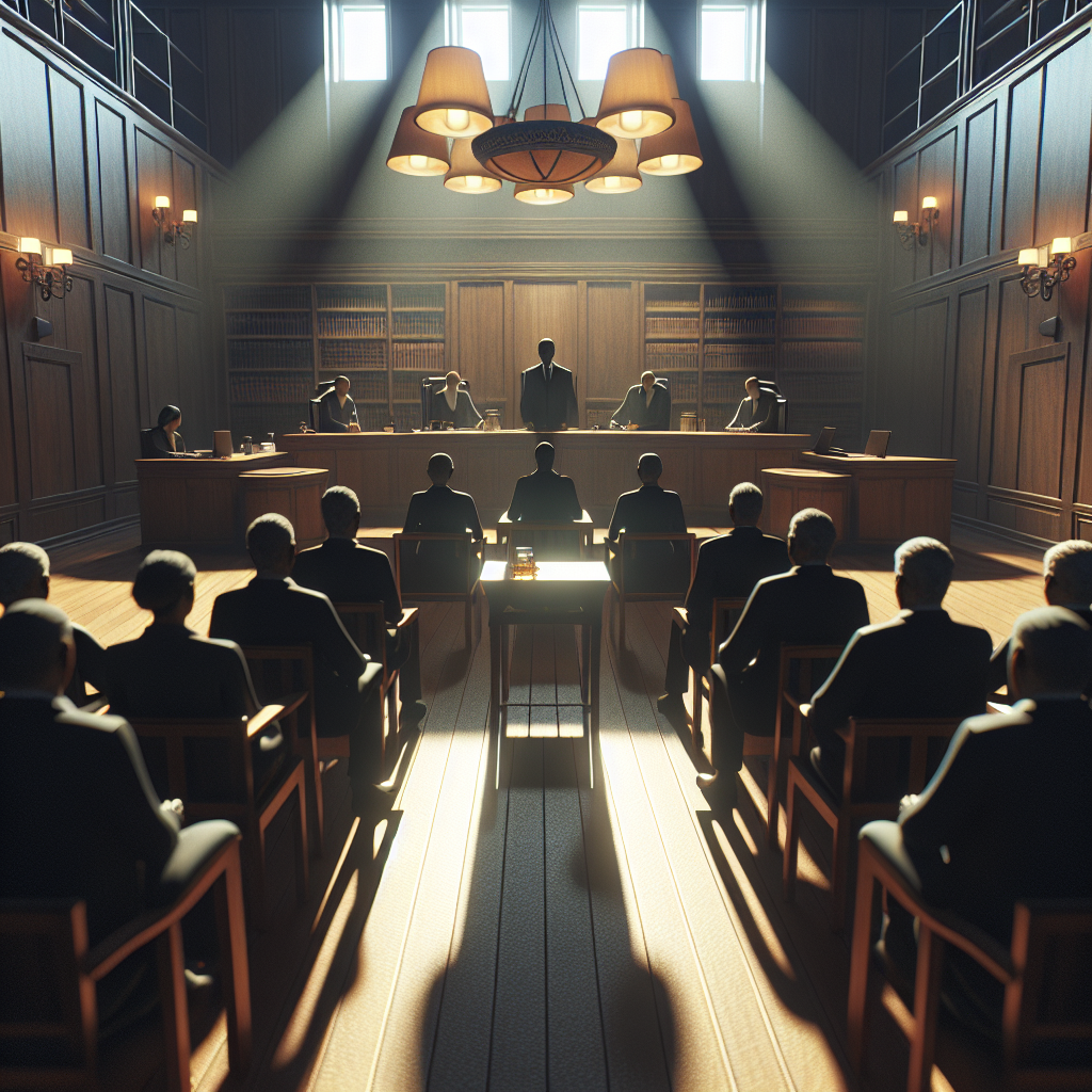 Generate a high-quality, photorealistic image representing a dramatic scene highlighting a courtroom environment. Show a serious ambiance with natural lighting and soft shadows, emphasizing on the tension of a revelation moment, in a hypothetical legal case regarding an unidentified 'shocking addiction'. Display generic plaintiffs and defendants, without any identifiable logos or brand names.
