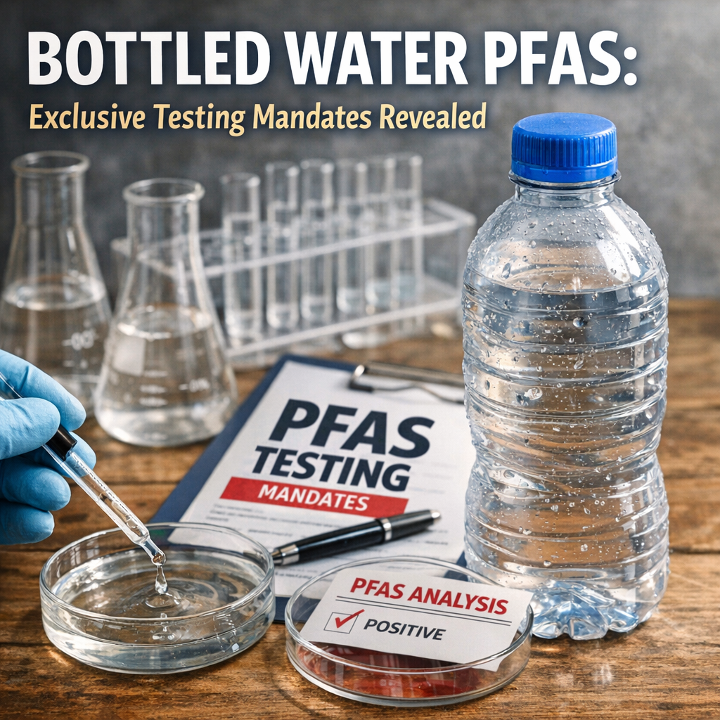 bottled water pfas testing illustration for Bottled Water PFAS: Exclusive Testing Mandates Revealed