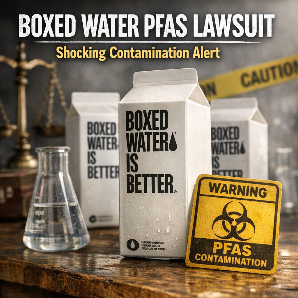 Illustration of Boxed Water PFAS Lawsuit: Shocking Contamination Alert