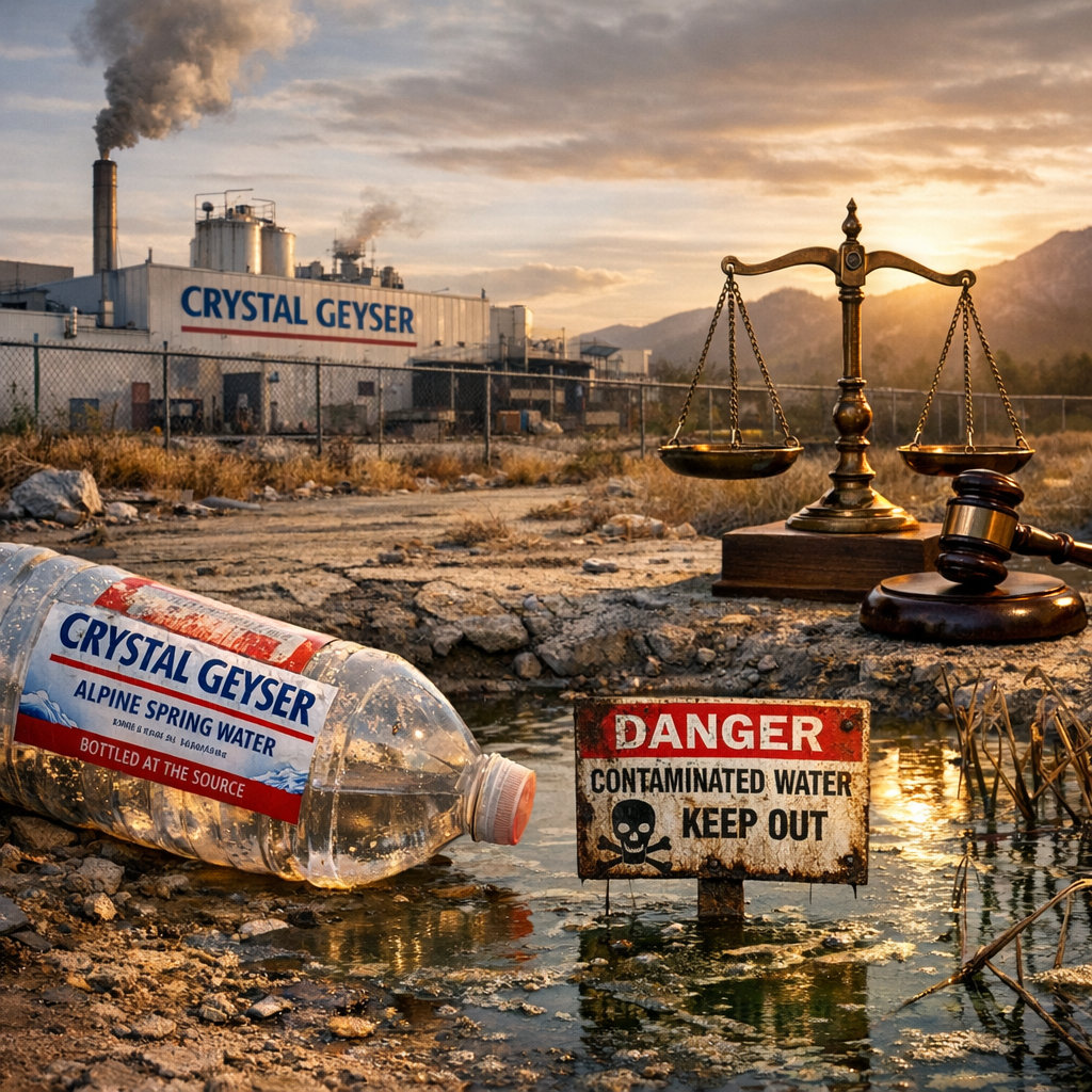 Illustration of Crystal Geyser Contamination: Shocking Legal Battle Unfolds