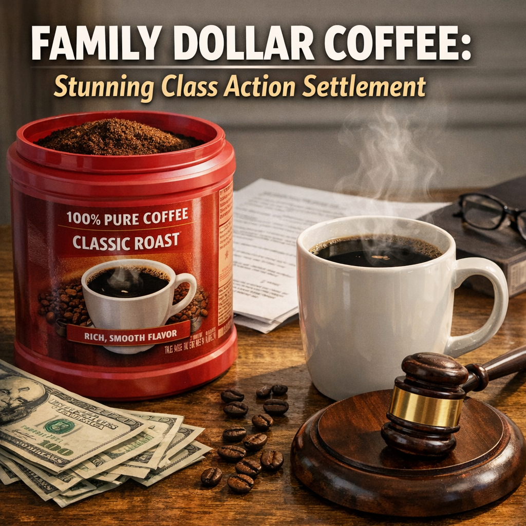 Illustration of Family Dollar Coffee: Stunning Class Action Settlement