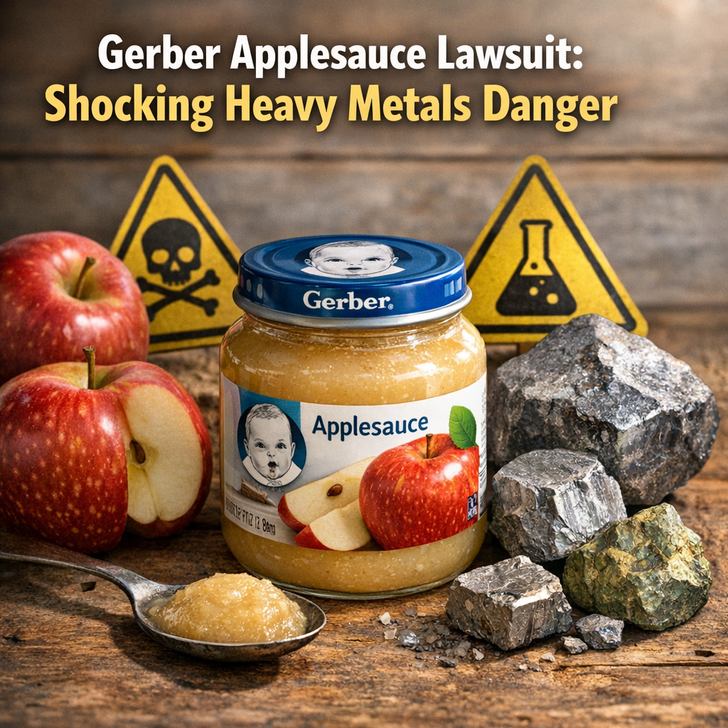 Illustration of Gerber Applesauce Lawsuit: Shocking Heavy Metals Danger