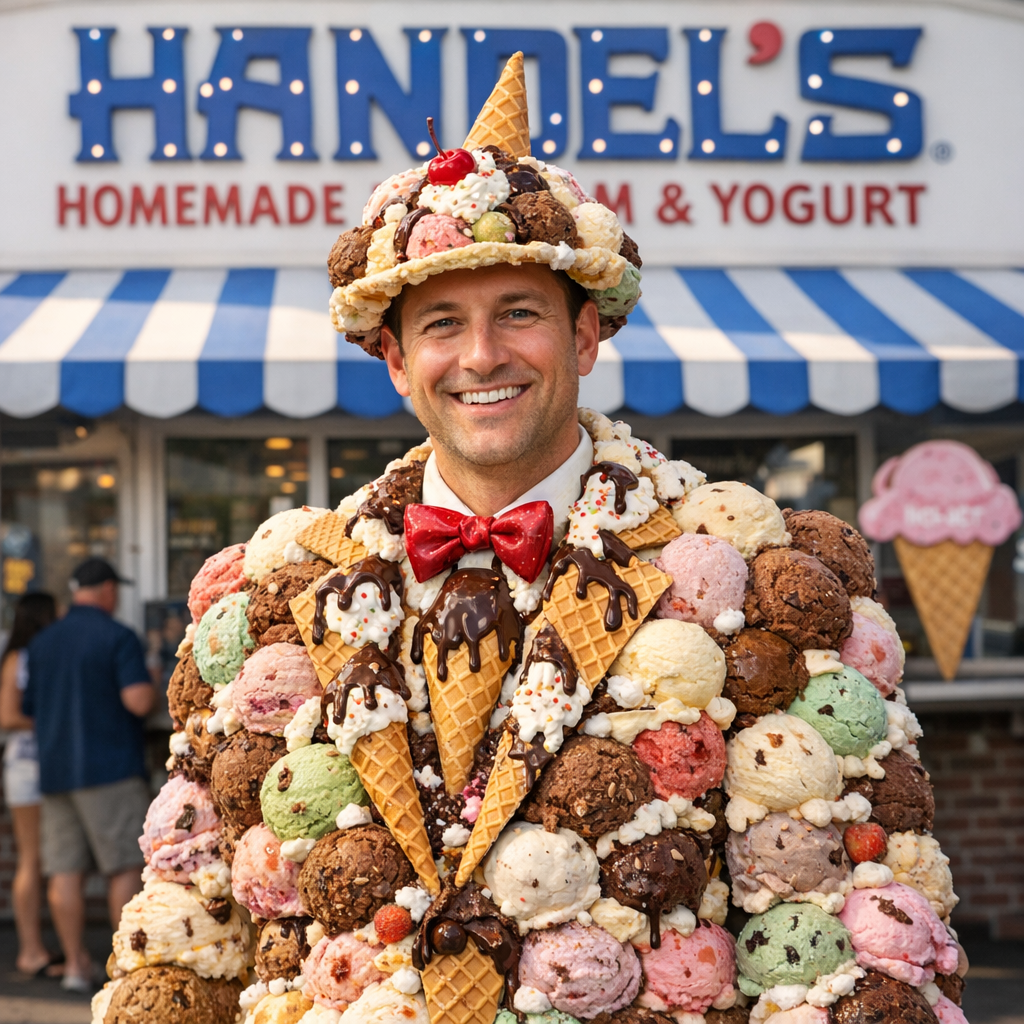 Illustration of Handel’s Ice Cream: Stunning Homemade Suit Revealed