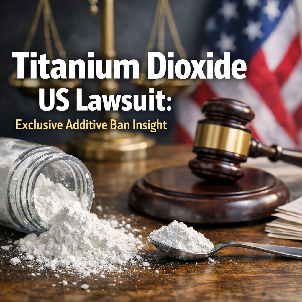 Illustration of Titanium Dioxide US Lawsuit: Exclusive Additive Ban Insight